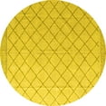 thumbnail image 1 of Ahgly Company Machine Washable Indoor Round Solid Yellow Modern Area Rugs, 8' Round, 1 of 4
