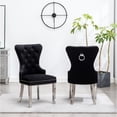 thumbnail image 4 of Black Velvet Chairs with Decorative Back Ring / Distinctive Seating for Decor, 4 of 7