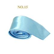 Angle View: Classic Design Adult Men Neck Tie Soft Formal Business Party Wedding Necktie No. 15 Sky blue