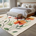 thumbnail image 4 of 5'x8' Area Rugs, Orange Red Floral Indoor Outdoor Area Rug for Living Room Bedroom, Vintage Pastoral Botanical Butterfly Washable Bathroom Rugs Kitchen Floor Carpet Mats Home Decor Aesthetic, 4 of 8