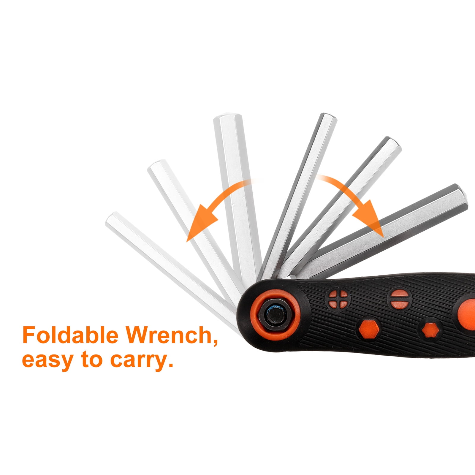 Uxcell 17pcs Folding Hex Key Wrench Set 5/64"-1/4" SAE 1.5mm-8mm Metric 2 Pack Portable Fold-up Wrenches