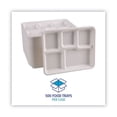thumbnail image 4 of Bagasse Dinnerware, 5-Compartment Tray, 10 x 8, White, 500/Carton | Bundle of 10 Cartons, 4 of 8