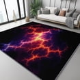 thumbnail image 2 of Washable Area Rugs Aesthetic 2 X 3 ft Area Rugs Modern Lightning Lines Non Slip Thin Indoor Entryway Rug Accent Floor Carpet for Bedroom Dining Living Room Kitchen Black red, 2 of 7