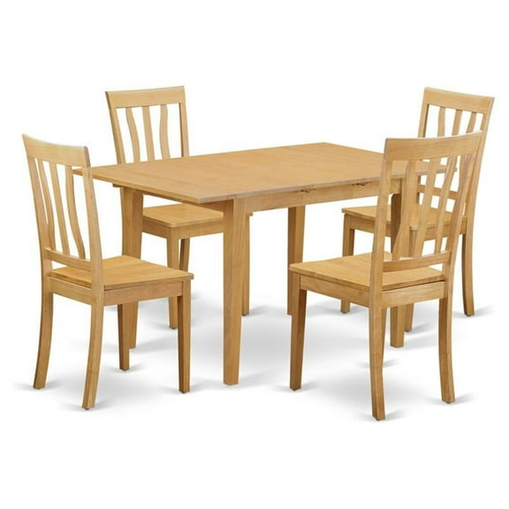 Bowery Hill 5-piece Traditional Wood Dining Table Set in Oak