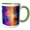 Green/White, variant on 3drose, Colorful Fusion Abstract, 15oz Mug