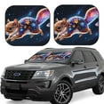 thumbnail image 6 of Kdxio Colorful Star River Squirrel Print 2-Piece Sun Shade Front Windshield - Foldable Car Front Window Sunshades for Most Sedans SUV Truck, 6 of 6