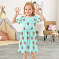 thumbnail image 3 of FORMRS Girls Short Sleeve Dress Summer Casual Round Neck A-line Beach Sundress, Sizes 2T-8T, Strawberry Pattern, 3 of 8