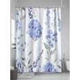 thumbnail image 5 of Fsddascl Hydrangea Leaves Shower Curtain Set - 66" x 72" Washable Bathtub Curtain with 12 Hooks, Blue Striped Botanical Floral Waterproof Fabric Stall Shower Curtains for Bathroom/Bathtub Décor, 5 of 6