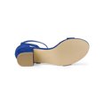 thumbnail image 5 of BLISSFUL STEP Women's Ankle Buckle Strap Chunky Heel Sandal Shoes Deep Blue 9.5, 5 of 8
