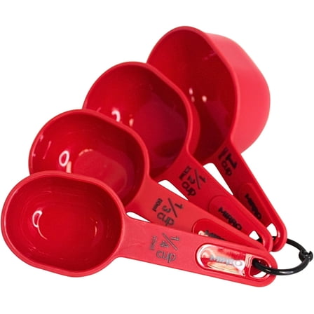 Nested Measuring Cups Set 4-Piece Plastic Red