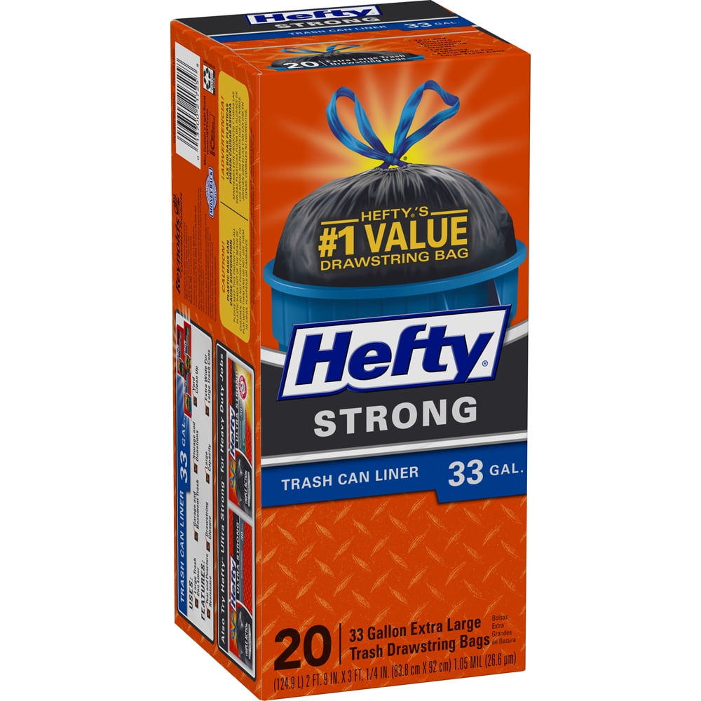 Can Liner 2 New Version Hefty Strong Large Trash//Garbage Bags