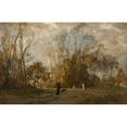 thumbnail image 2 of Emil Jakob Schindler 18x13 Black Ornate Wood Framed Double Matted Museum Art Print Titled - From the Prater (1879-1880), 2 of 5