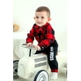 thumbnail image 2 of Younger Tree Infant Toddler Baby Boy Clothes Set Newborn Long Sleeve Flannel Plaid Bodysuit Pants Fall Winter Outfits for 12-18 Months, 2 of 9