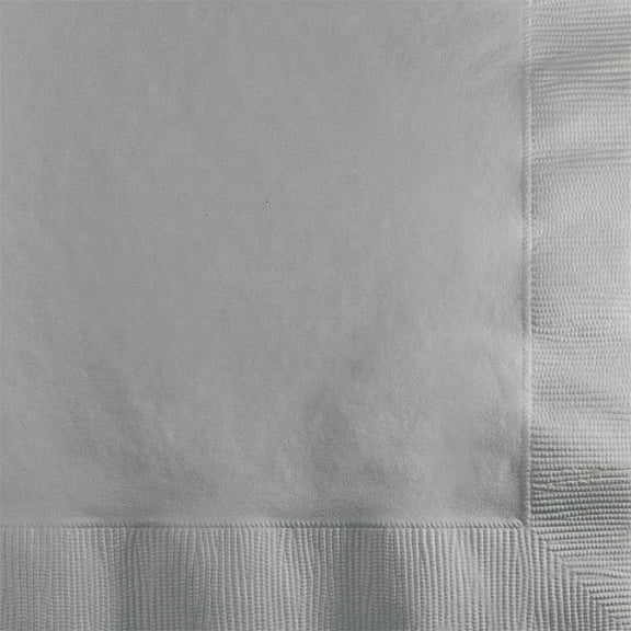 600 Count Bulk Pack Shimmering Silver 2 ply Beverage Napkins