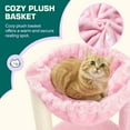 thumbnail image 3 of Einfach 14" Cat Tree Plush Hammock Tower with Sisal Scratch Post & Toy Ball for Indoor Kittens, Pink, 3 of 9