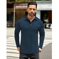 thumbnail image 4 of COOFANDY Mens Polo Shirts Long Sleeve Casual Classic Polo Shirts Button Down Golf Shirts Stylish Tops Dark, 4 of 7