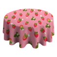 thumbnail image 4 of Strawberry Plants Fruit Flower Round Tablecloth 60"x60",Wrinkle Wipeable Table Cloth for Kitchen Dining Room Picnic Patio Party, 4 of 6