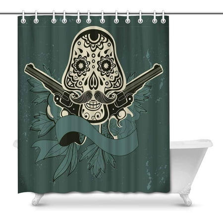 Pop Sugar Skull Shower Curtain 66x72 Inch Canada Pop Sugar Skull Shower Curtain 66x72, Sugar Skull Shower Curtain
