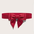 thumbnail image 1 of dmqupv Mens Dark Belts Leather Women Cute Bow Wide Elastic Waist Belt Adorable Dress Accessory Cool Mens Belts Red One Size, 1 of 5