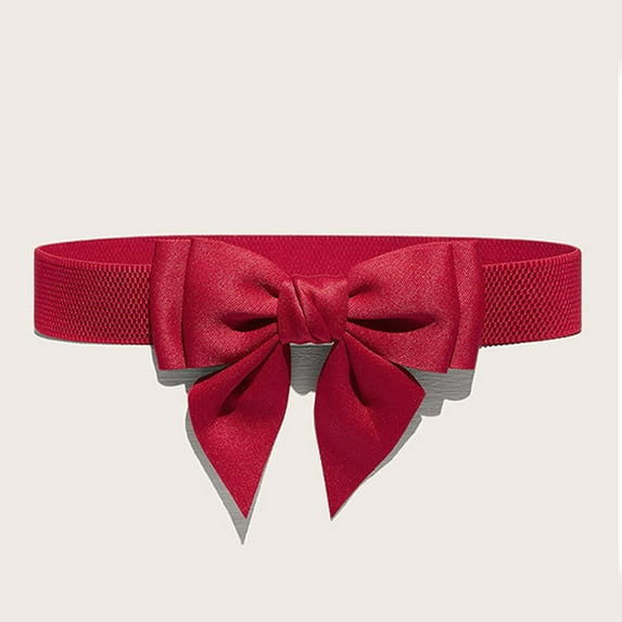 dmqupv Mens Dark Belts Leather Women Cute Bow Wide Elastic Waist Belt Adorable Dress Accessory Cool Mens Belts Red One Size