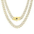 thumbnail image 6 of Nuragold 10k Real Yellow Gold Royal Monaco 9mm Miami Cuban Diamond Cut Pave Link Necklace (18"-30") Two Tone Italian Jewelry for Men, 6 of 8