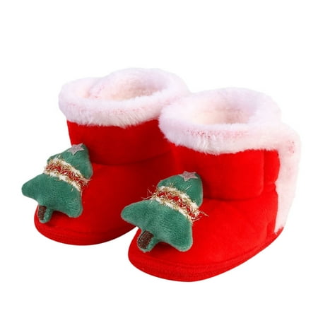 

Infant Newborn Baby Girls Boys Christmas Boots Santa Claus Soft Sole Crib Prewalker Shoes Footwear