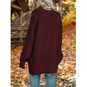 MOSHU Oversized Sweaters for Women Cable Knit Chunky Pullover Sweater