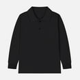 thumbnail image 5 of Boys Black Button Down Shirt Boys Sweaters Size 10-12 Boys Baby and Toddler Uniform Long Sleeve Polo Shirt Girls Collared Golf Shirts Black 10-11 Years, 5 of 5