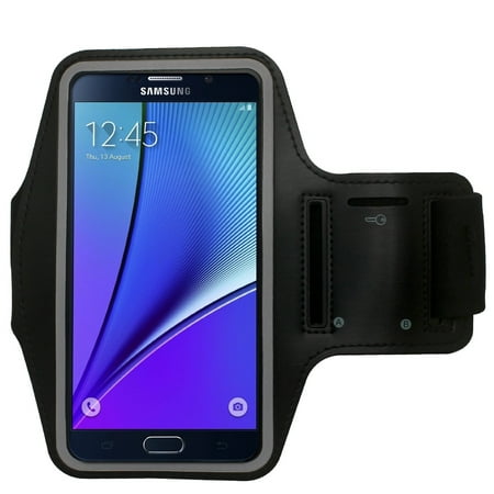 Cbus Wireless Black Adjustable Running Sports Gym Armband Case for Motorola Moto G7 Power, G6 Plus, E5 Plus, Galaxy Note 9, Note 8, LG Stylo 4, Xiaomi Mi A2, ASUS ZenFone AR, 5Q, T-Mobile REVVL 2