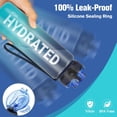 thumbnail image 2 of Water Bottle 32oz, Durable and Leakproof Water Bottles Motivational with Time Marker, Tritan, BPA Free, Wide Mouth with Easy Clean Brush for Gym, Travel, Home, School, Office (1 Bottle), 2 of 8
