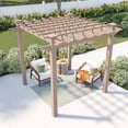 thumbnail image 2 of Vita 88"L x 88"W x 95"H Embossed Vinyl Lakewood Pergola, Brown, VA84044, 2 of 7
