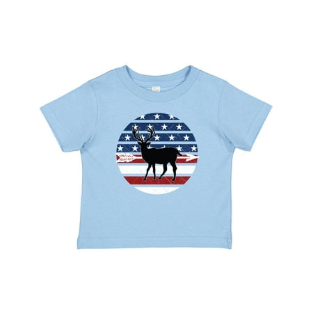 

Inktastic Deer Bow Hunting USA Flag Gift Baby Boy or Baby Girl T-Shirt