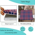 thumbnail image 4 of Checkered Fitted Table Clothes Square, Scottish Lattice Elastic Edge Home Decor Tablecloths, Waterproof Oil & Dust Proof Table Cover, For Family Holiday Party Polyester Tablecloth, Fits 34"x34" Table, 4 of 6
