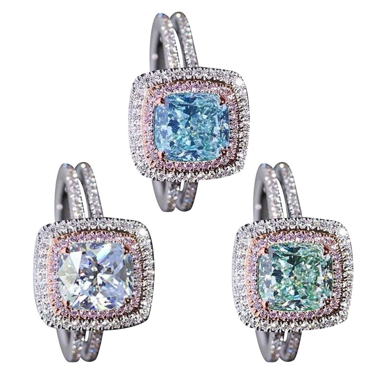 Jikolililili Ladies Fashion Ring Silver Full Diamond Round Diamond Wedding  Ring Gift 1 Piece Ring 1pc Hypoallergenic Rings Christmas 2022 Deals