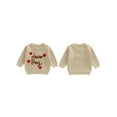 thumbnail image 2 of Rdhnmea Toddler Baby Boys Valentines Sweater Lover Boy Letters Heart Embroidery Crew Neck Long Sleeve Knit Tops Spring Outfits, 2 of 9