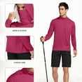 thumbnail image 6 of Ecqkame Men's Sun Protection Hoodie Tops Long Sleeve Fishing Shirt with Hood Mask Lightweight Athletic Running Outdoor Tops 01-Hot Pink L, 6 of 7