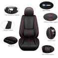 thumbnail image 2 of For Subaru Impreza L 1999 Car Seat Covers, Black and Red Edges Car Seat Covers, PU Leather, Two-piece set, With a Headrest and Lumbar Support, Waterproof, Beautify the Interior of Old Cars, 2 of 7