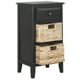 thumbnail image 2 of SAFAVIEH Everly Contemporary Side Table with Drawer and Two Baskets, Distressed Black, 2 of 5