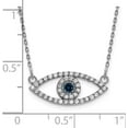 thumbnail image 3 of Avariah 14k White Gold Small Necklace Diamond and Sapphire Evil Eye - 18" Natural Diamonds Chain, 3 of 6