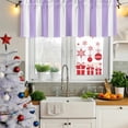 thumbnail image 5 of Purple Striped Curtain Valances for Windows, Kitchen Valance Window Treatments Panel 2 Pack, Modern Farmhouse Purple White Stripes Rod Pocket Short Curtains for Bathroom Bedroom 54 x 18 Inch, 5 of 8