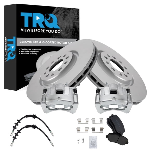 TRQ Front Brake Pad & Rotor Kit Ceramic Premium G-Coated Fits 2015-2017 Chrysler 200