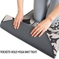 thumbnail image 3 of Blue Geometric Flower Diamond Pattern Hot Yoga Mat Towel Non Slip for Hot Yoga - Quick-Drying Yoga Mat Cover with 4 Corner Pockets with Travel Bag - Hot Yoga Towel Non Slip 74"x26", 3 of 6