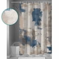 thumbnail image 3 of Extra Long Shower Curtain 72x96 Inch, Brown Blue Shower Curtain Waterproof Bathroom Decor Vintage Abstract Art Modern Fabric Bath Curtain Set Accessories with Hooks, 3 of 6
