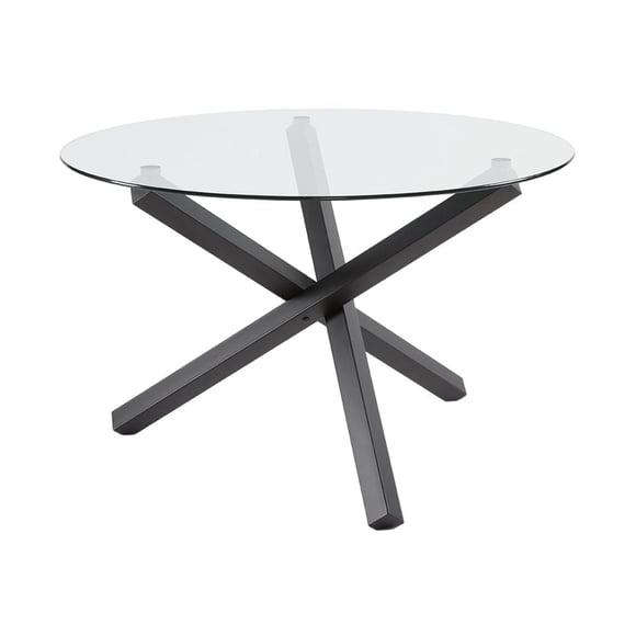 Home Gear Dining table with Black Metal X-crossed Tripod Base