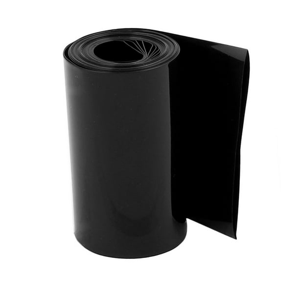 65mm Flat Width 2M Length Heat Shrink Tube Black for 18650 Batteries