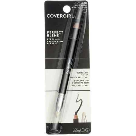 CoverGirl Perfect Blend Eye Pencil, Basic Black [100], 0.03 oz (Pack of 2)