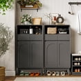 thumbnail image 2 of FIAKOA Modern Storage Cabinet with Doors and Drawers, Freestanding Kitchen Pantry Cabinet Sideboard for Bathroom, Living Room, Black, 2 of 8