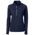 thumbnail image 2 of Women's Cutter & Buck Navy Buffalo Bills Adapt Eco Knit Stretch Recycled Half-Zip Pullover Top, 2 of 3