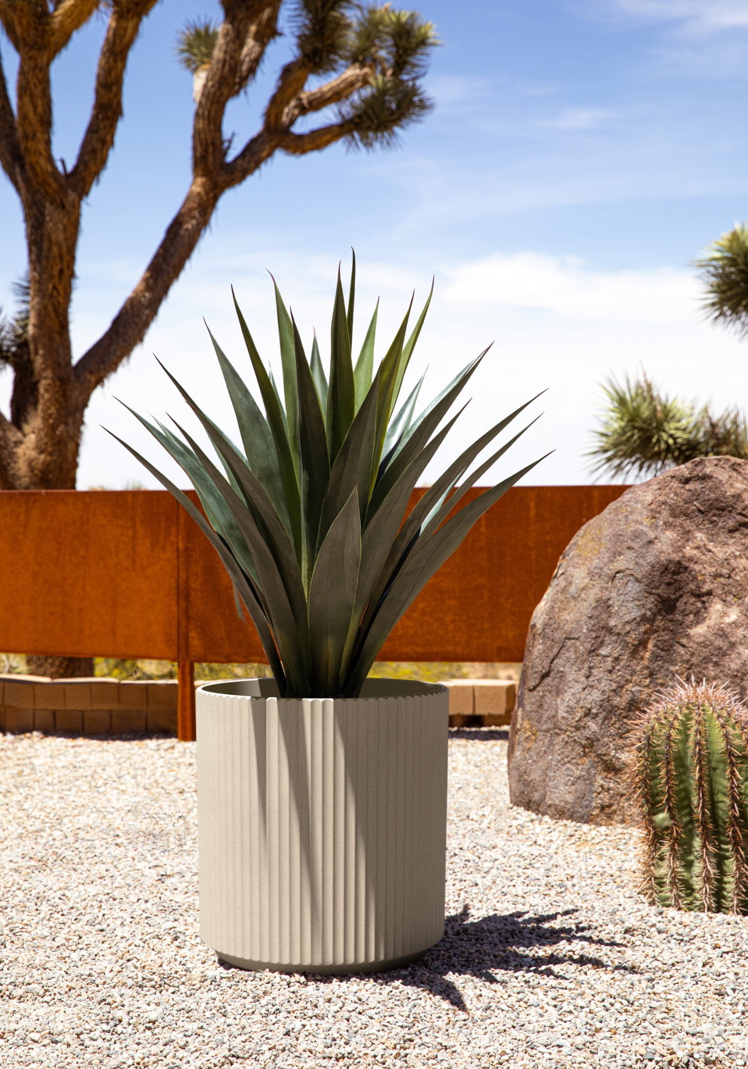 Veradek Demi Series  20" Plastic-Stone Planter - Sand