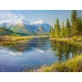 thumbnail image 2 of Romanov, Roman 14x12 White Modern Wood Framed Museum Art Print Titled - Mountain landscape, 2 of 4